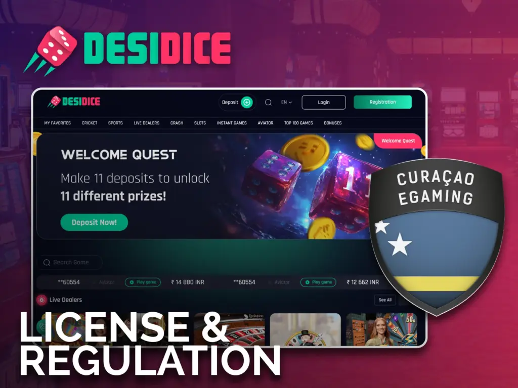 Choose Desidice Casino for secure play, verified by Curacao Gaming Authority.