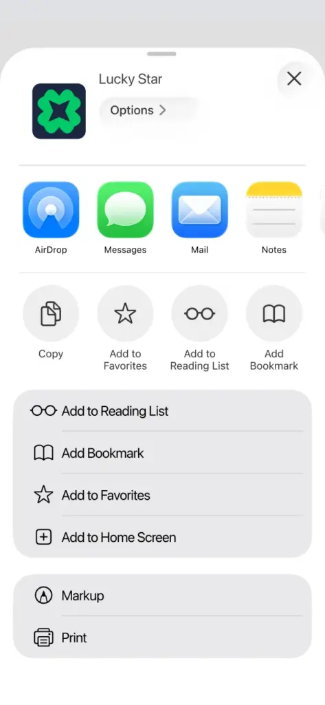 Tap Add to place the Lucky Star icon on your screen.