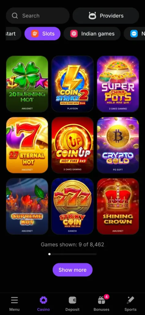 Play top slots at Lucky Star now.