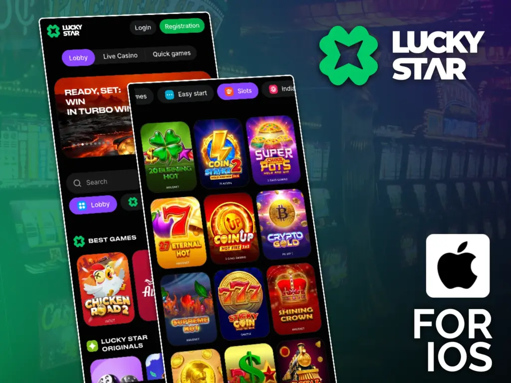 Add the Lucky Star iOS app and open the casino in one tap.