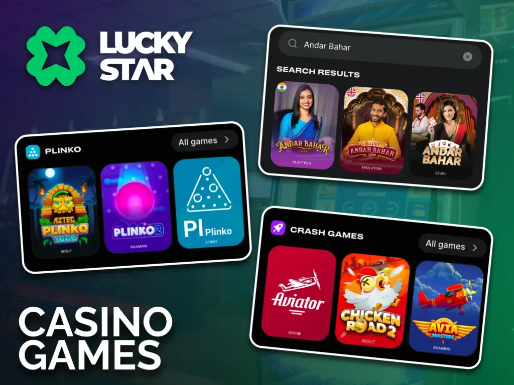 Play live tables and card games in the Lucky Star app now.