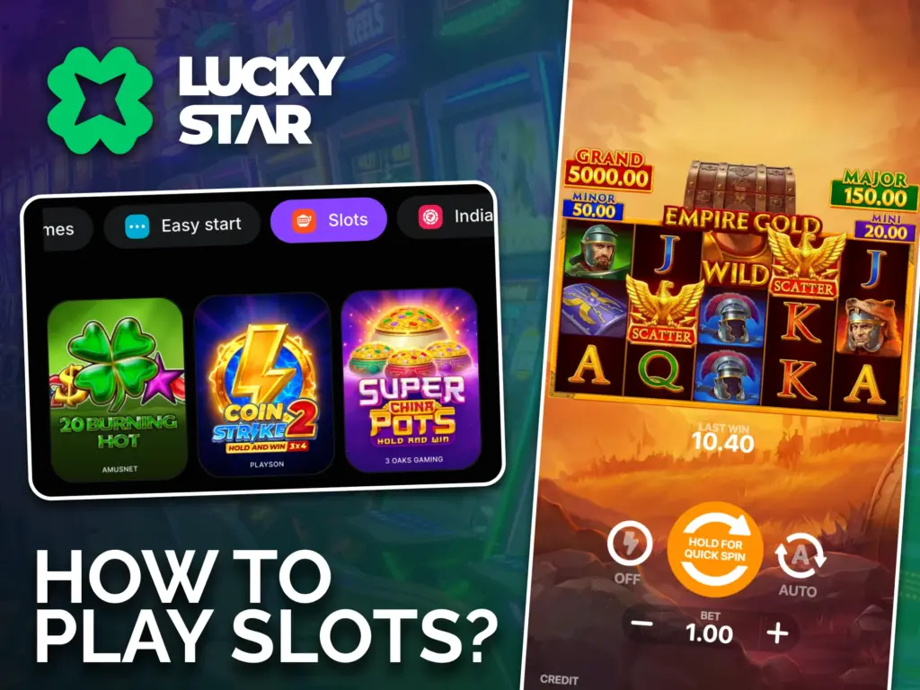Place your bets and spin slots in the Lucky Star app now.