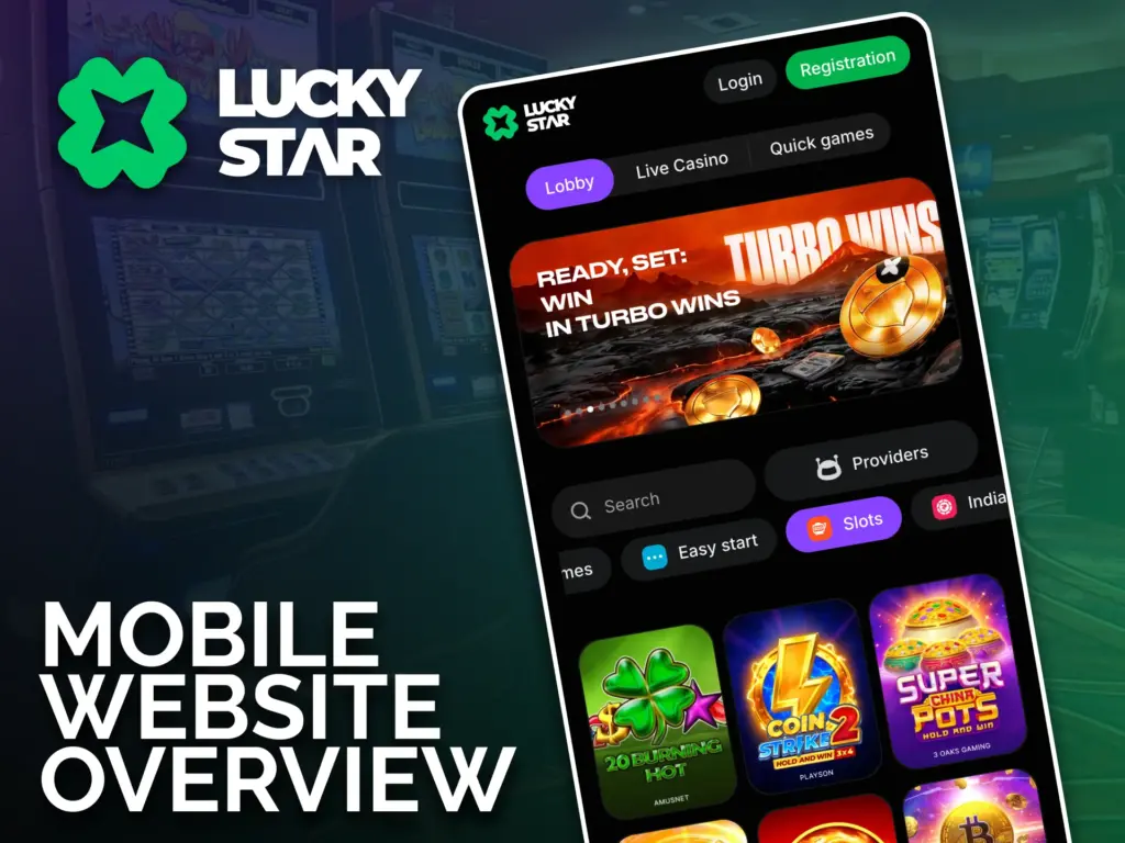 Open the Lucky Star mobile site and play without the app.