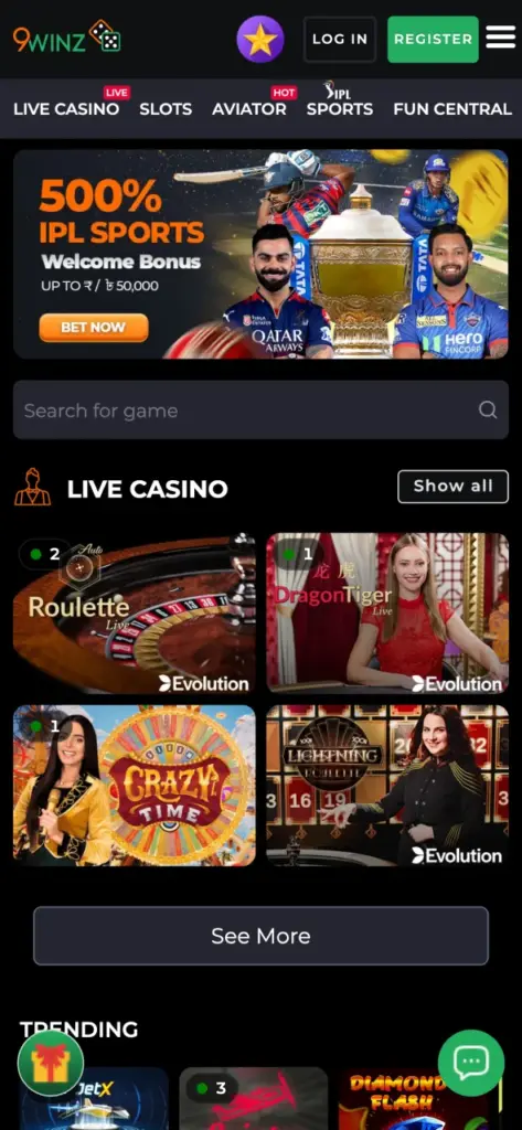 Visit 9winz on your mobile device, and enjoy premium casino games.