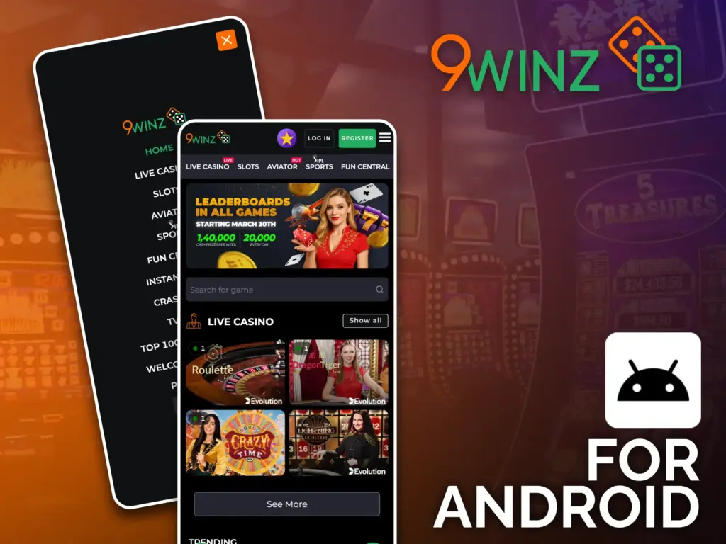 Install the 9winz PWA on Android, and save your phone storage.