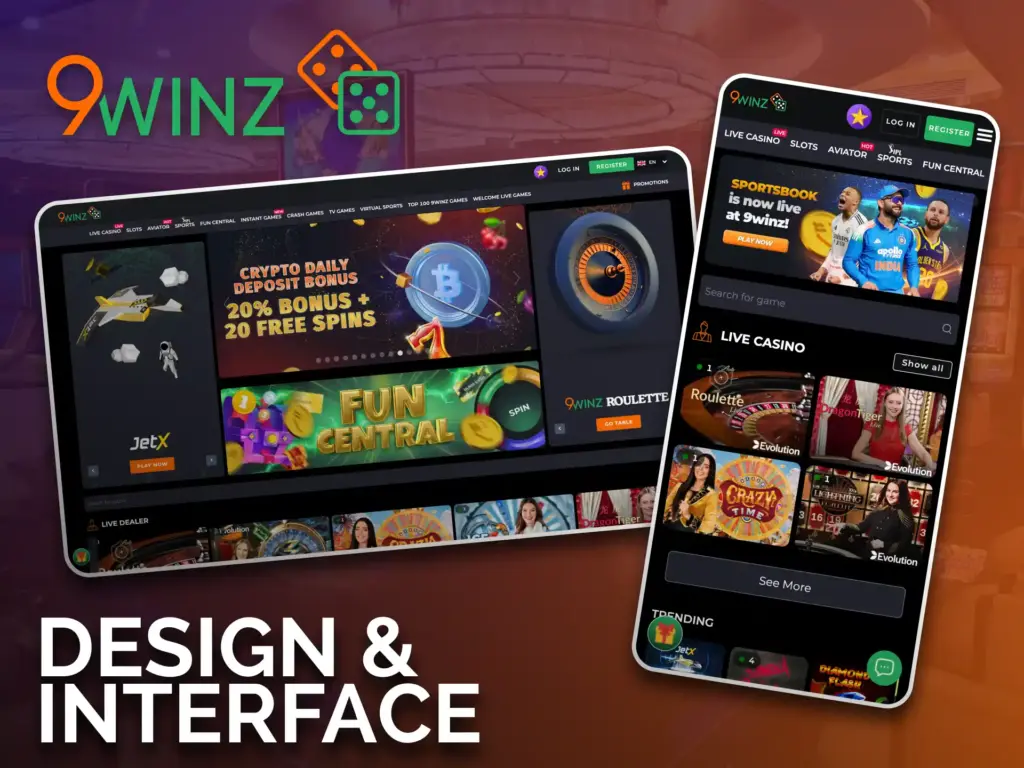 Navigate the 9winz app easily, and find your favorite games.